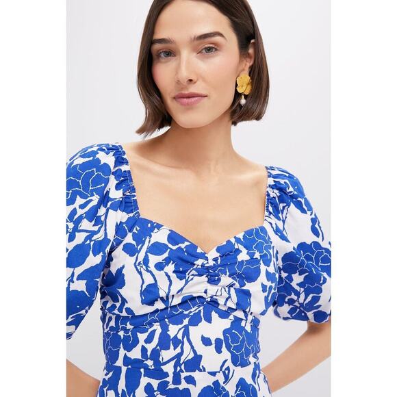 HYACINTH HOUSE Blue Floral Seaport Midi Dress Size S NWT Retail $148 Tuckernuck - Picture 5 of 8